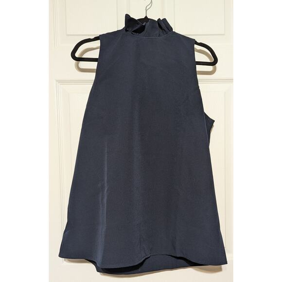 Tuckernuck Navy Mason Top Sleeveless Bow Tie Back Flowy Lightweight Blouse, XL - Picture 7 of 10